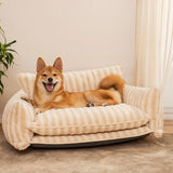 Trendy Striped Calming Pet Sofa