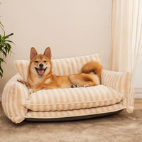 Trendy Striped Calming Pet Sofa