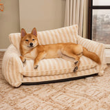 Trendy Striped Calming Pet Sofa