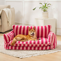 Trendy Striped Calming Pet Sofa