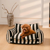 Trendy Striped Calming Pet Sofa